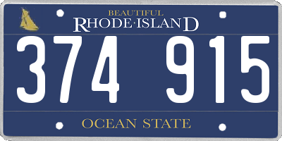 RI license plate 374915