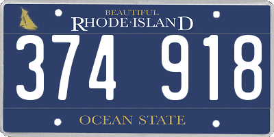 RI license plate 374918