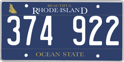 RI license plate 374922
