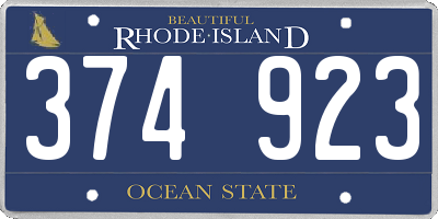 RI license plate 374923