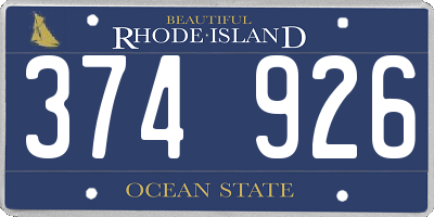 RI license plate 374926