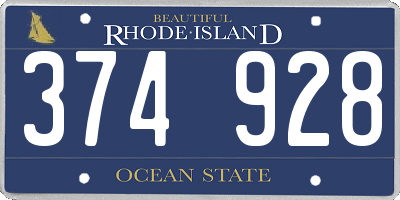 RI license plate 374928