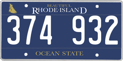 RI license plate 374932