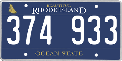 RI license plate 374933