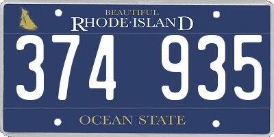 RI license plate 374935