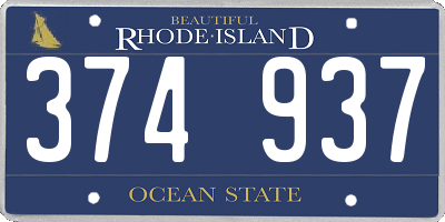 RI license plate 374937
