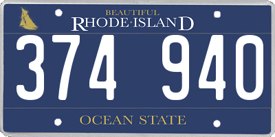 RI license plate 374940