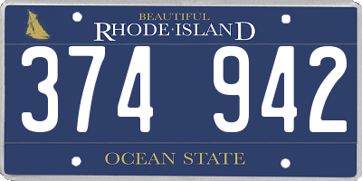 RI license plate 374942
