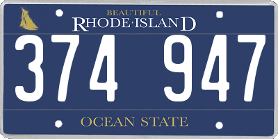 RI license plate 374947