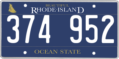 RI license plate 374952