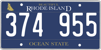 RI license plate 374955