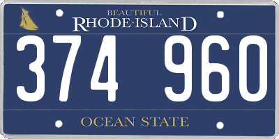 RI license plate 374960