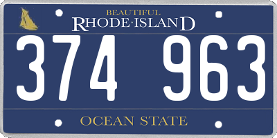 RI license plate 374963