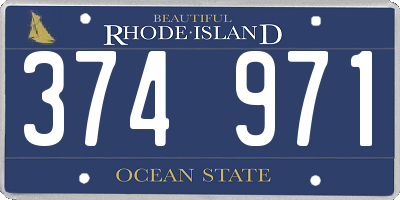 RI license plate 374971