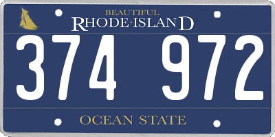 RI license plate 374972
