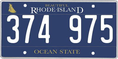 RI license plate 374975