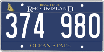 RI license plate 374980