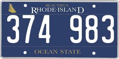 RI license plate 374983