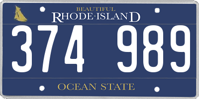 RI license plate 374989