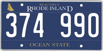 RI license plate 374990