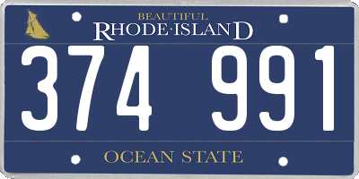 RI license plate 374991