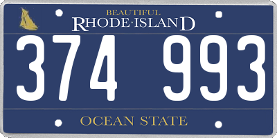RI license plate 374993