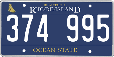 RI license plate 374995