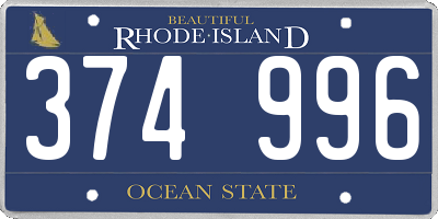RI license plate 374996