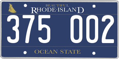 RI license plate 375002