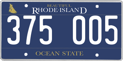RI license plate 375005