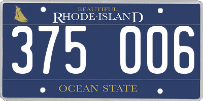 RI license plate 375006