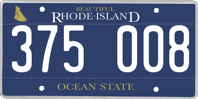 RI license plate 375008