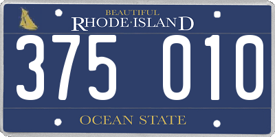 RI license plate 375010