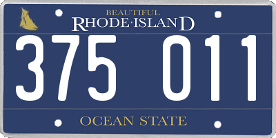 RI license plate 375011