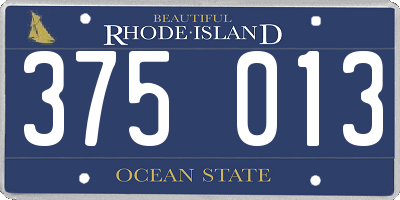 RI license plate 375013