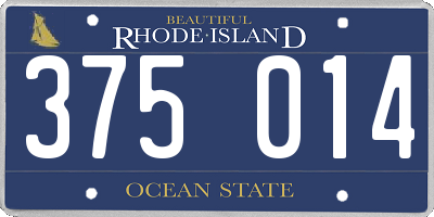 RI license plate 375014