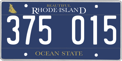 RI license plate 375015