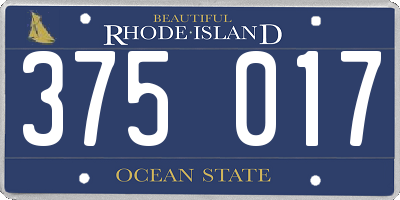 RI license plate 375017