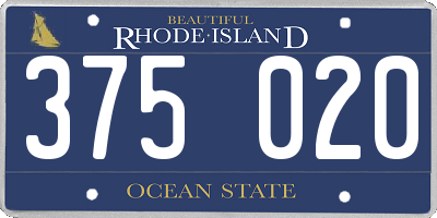 RI license plate 375020