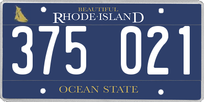 RI license plate 375021