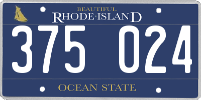 RI license plate 375024