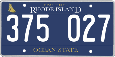 RI license plate 375027