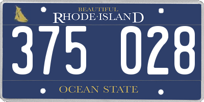 RI license plate 375028