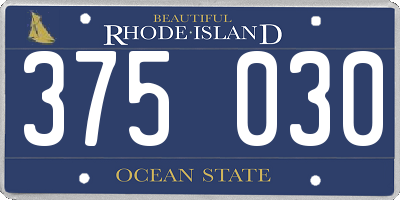 RI license plate 375030
