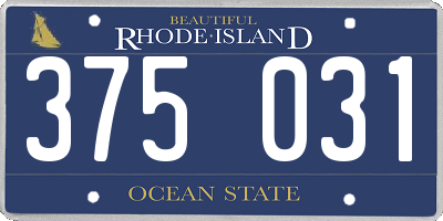 RI license plate 375031