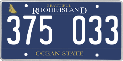 RI license plate 375033
