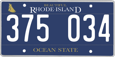 RI license plate 375034