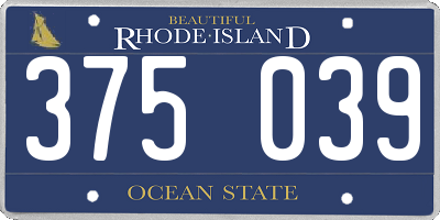 RI license plate 375039