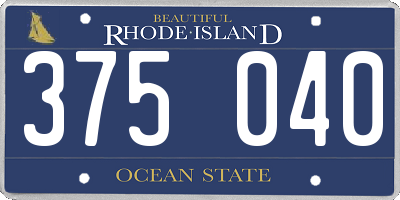 RI license plate 375040