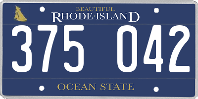RI license plate 375042